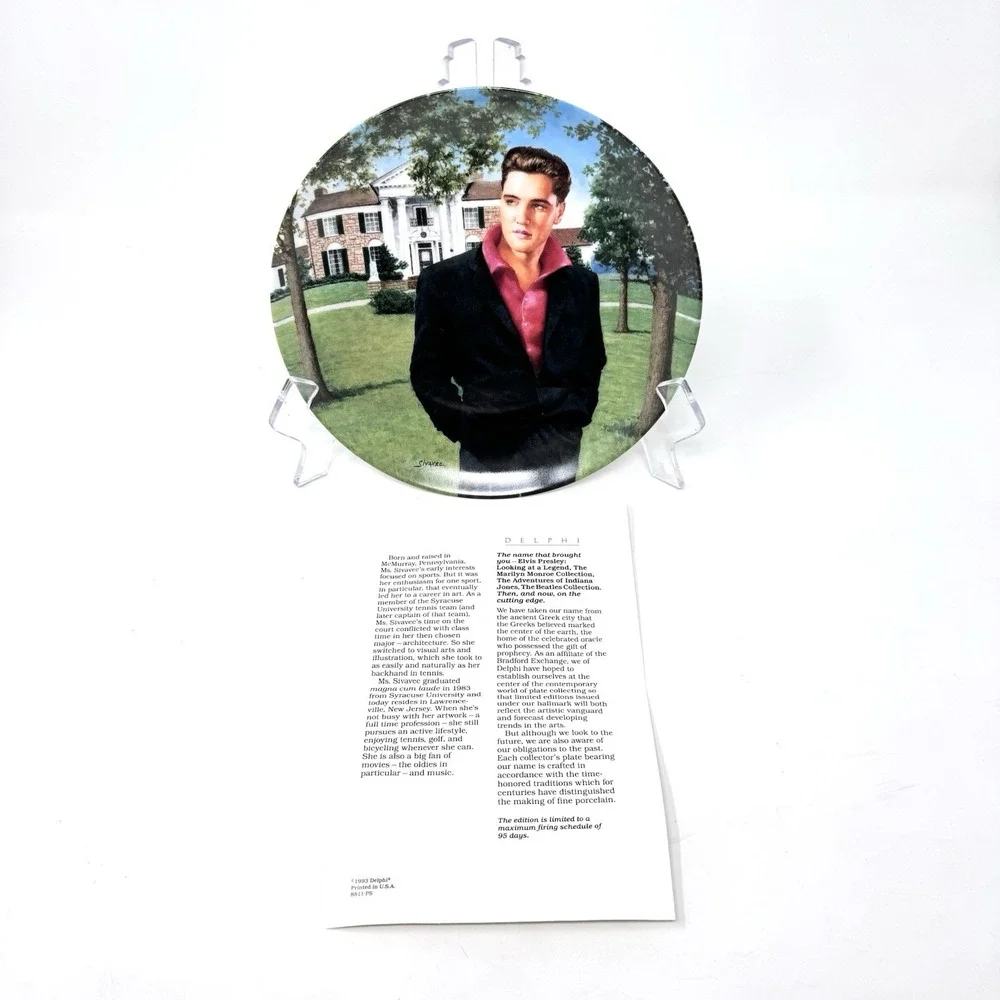 Elvis Presley Delphi Collector Plate Graceland In The Footprints Of The King '93